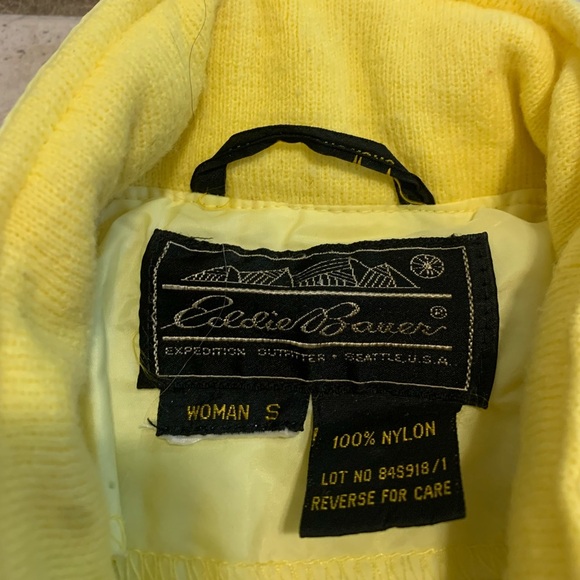 Vintage Eddie Bauer Expedition Outfitter Women's Yellow Windbreaker Size S - Picture 7 of 8